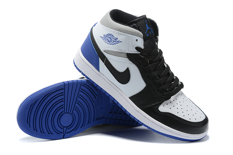 2020 Air Jordan 1 Retro Black White Blue Shoes